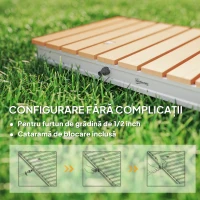 Outsunny Duș Portabil: aluminiu, 4m rezistent UV/apă, plajă/spa, 70x55 cm, Efect Lemn(m-7)