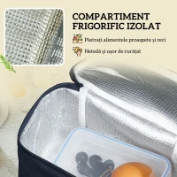 Outsunny Coș de Picnic pentru 4 Persoane cu Zonă Frigorifică și Accesorii 54x34x20 cm(m-5)