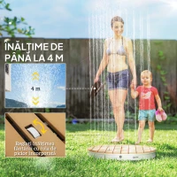 Outsunny Duș de Grădină Portabil cu Înălțime Până la 4 m și Jeturi de Apă Reglabile, Efect de Lemn(m-5)