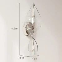 HOMCOM Led Wall Lamp 2 Pack, 13W Modern Indoor Spiral Wall Light, Colour Temperature Adjustable 3000K/4000K/6500K, for Bedroom, Living Room, Hallway, Stairs, Silver Tone(m-3)