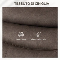 HOMCOM Poltrona Alzapersona Reclinabile Massaggiante e Riscaldante con Doppio Motore, Marrone Scuro(m-9)