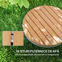 Outsunny Duș de Grădină Portabil cu Înălțime Până la 4 m și Jeturi de Apă Reglabile, Efect de Lemn(m-4)