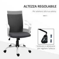 Vinsetto Sedia da Ufficio Ergonomica e Girevole con Altezza Regolabile, 61x61x89-99 cm, Grigio Scuro(m-4)