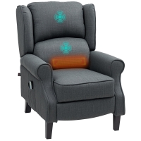 HOMCOM Massagesessel mit Heizfunktion, 2 Massagebereiche, Liegefunktion, bis 150 kg, Dunkelgrau
