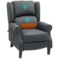HOMCOM Massagesessel mit Heizfunktion, 2 Massagebereiche, Liegefunktion, bis 150 kg, Dunkelgrau(m-1)