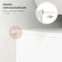Kleankin Mobilier subchiuveta pentru Baie cu 2 Usi, Dulapior cu Economisire de spatiu pentru Chiuveta din Lemn cu Polita Reglabila, Alb(m-6)
