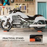 HOMCOM Motorcycle Wheel Cleaning Roller Stand with Aluminium Alloy Frame and Rollers, Motorcycle Maintenance Stand for Tyre Cleaning and Chain Lubrication, Fit Tyre Width < 180mm, Bikes < 500lb, Black(m-6)