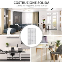 HOMCOM Libreria Porta CD in Legno con 3 Colonne da 12 Ripiani ad Altezza Regolabile, 102x23.5x195 cm, Bianco(m-6)