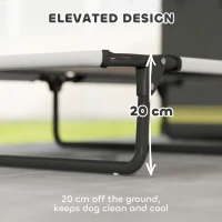 PawHut Portable Raised Dog Bed, Elevated Pet Cot with Breathable Mesh for Indoor Outdoor, for Large Dogs, Light Grey(m-4)