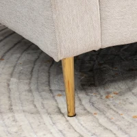 HOMCOM Canapea cu Taburet pentru Picioare, Canapea Extensibila cu 3 Locuri în Formă de L cu Spătar Reglabil, 213x91x83 cm, Crem(m-9)