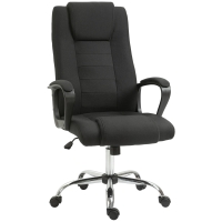 Vinsetto Sedia da Ufficio Ergonomica, Basculante e Imbottita con Altezza Regolabile, 62x76x110-119 cm, Nero