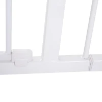 PawHut Türschutzgitter, Treppenschutzgitter ohne bohren, Hunde Absperrgitter, Schutzgitter für Haustier, Hundegitter, Klemmbefestigung, Metall, Weiß, 76-107 x 76 cm(m-12)