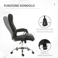 Vinsetto Sedia da Ufficio Ergonomica, Basculante e Imbottita con Altezza Regolabile, 62x76x110-119 cm, Nero(m-5)