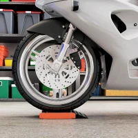 HOMCOM Motorcycle Wheel Cleaning Roller Stand with Aluminium Alloy Frame and Rollers, Motorcycle Maintenance Stand for Tyre Cleaning and Chain Lubrication, Fit Tyre Width < 180mm, Bikes < 500lb, Black(m-8)