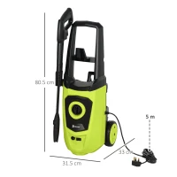 DURHAND 1800W High Pressure Washer, 150 Bar Pressure, 510 L/h Flow, High-Performance Portable Power Jet Wash Cleaner Green(m-3)