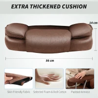 HOMCOM Leathaire Reclining Office Chair with Lumbar Support Pillow - Dark Brown(m-7)