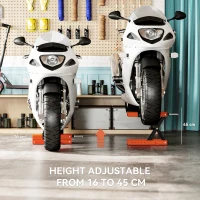 HOMCOM 500 kg Motorcycle Scissor Lift Jack, Heavy Duty Steel Adjustable Motorbike Lifting Hoist Stand with Safety Pin, Foldable Lifter for Dirt Bike Repair Maintenance, 45x15 cm Large Platform, Orange(m-6)