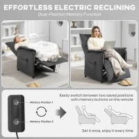 HOMCOM Fotoliu Reclinabil Electric Silențios cu Suport pentru Picioare Negru(m-5)