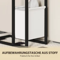 HOMCOM Beistelltisch mit Steckdosen, USB-Anschlüssen, Kabel, C-förmiges Design(m-6)