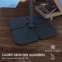 Outsunny Umbrelă Suspendată 3.6x3 m Rotativă și Inclinabilă Gri Deschis(m-7)