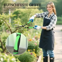 Outsunny Heckenschere Set 2-teilig Gartenschere Messerlänge 90 cm Astschere mit Metallklingen, ausziehbarer Griff(m-6)