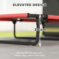 PawHut Portable Raised Dog Bed, Elevated Pet Cot with Breathable Mesh for Indoor Outdoor, for Large Dogs, Red(m-4)