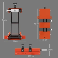 HOMCOM 500 kg Motorcycle Scissor Lift Jack, Heavy Duty Steel Adjustable Motorbike Lifting Hoist Stand with Safety Pin, Foldable Lifter for Dirt Bike Repair Maintenance, 45x15 cm Large Platform, Orange(m-3)
