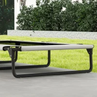 PawHut Portable Raised Dog Bed, Elevated Pet Cot with Breathable Mesh for Indoor Outdoor, for Large Dogs, Light Grey(m-9)