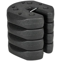 Outsunny Total 12KG Gazebo Weights Set of 4, Weights for Gazebo Legs with Reinforce Pins and Carry Belt, for Canopies Tents(m-10)