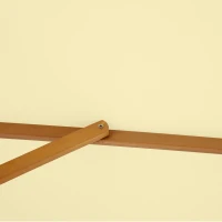 Outsunny Sombrilla Parasol de Madera 250x230 cm para Exterior con 6 Varillas Sistema de Polea Color Crema(m-9)