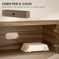 HOMCOM Mobile Porta TV Sospeso fino 65" con 3 Armadietti in Stile Industriale, Marrone Rustico(m-6)