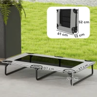 PawHut Portable Raised Dog Bed, Elevated Pet Cot with Breathable Mesh for Indoor Outdoor, for Large Dogs, Light Grey(m-3)