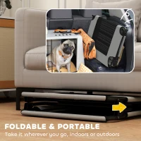 PawHut Portable Raised Dog Bed, Elevated Pet Cot with Breathable Mesh for Indoor Outdoor, for Large Dogs, Light Grey(m-6)