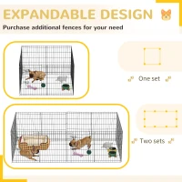 PawHut 8 Panel DIY Dog Pen with Door, for Dogs, Small Animals, Indoor/Outdoor Use, 76cm High(m-8)
