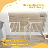 PawHut Porțiță pentru Câini și Animale de Companie cu 3 Extensii, Lățime Reglabilă, 74-147.5x76.2 cm, Alb(m-5)