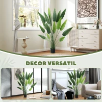 HOMCOM Plantă Artificială "Pasărea Paradisului" cu 20 de Frunze și Ghiveci(m-8)