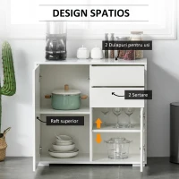 HOMCOM Dulapior Multifunctional 2 Sertare si 2 Dulapioare Deschidere prin Presiune(m-4)