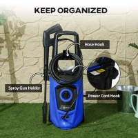 DURHAND High Pressure Washer, 150 Bar Pressure, 510 L/h Flow, 1800W, High-Performance Portable Power Jet Wash Cleaner, Blue(m-7)