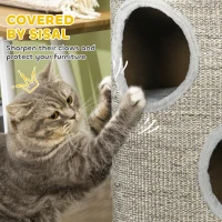 PawHut Ansamblu pentru pisici, Turn din Sisal pentru animale de companie cu planforme cu invelis moale(m-6)
