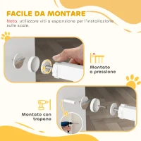 PawHut Cancelletto per Cani a Larghezza Regolabile con Doppio Blocco, in Acciaio e ABS, 76x75-95 cm, Bianco(m-6)