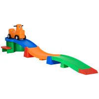 AIYAPLAY 3(m) Four-Piece Ride on Kids Roller Coaster w/ Non-Slip Steps, for Ages 2-5 Years - Multicoloured(m-1)