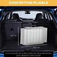 HOMCOM Rampe de fauteuil roulant pliable en alliage d'aluminium antidérapante, avec poignées, charge max. 272 kg, noir(m-7)