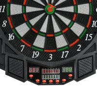 HOMCOM DART BOARD SET ELECTRONIC DARTBOARD LED DIGITAL SCORE DISPLAY SOFT TIP 27 GAMES SPEAKER SOUND WITH DARTS(m-8)