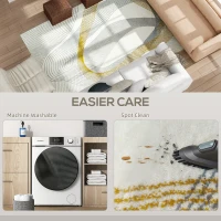 HOMCOM Modern Area Rug, Machine Washable Rug, Allergy-Friendly Floor Carpet for Living Room, Bedroom, Dining Room, Home Office, 230 x 160 cm, Cream White(m-6)