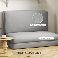 HOMCOM 2-in-1 opvouwbare Relaxstoel, Gastenmatras, deelbaar, 120 cm breed, Lichtgrijs(m-5)