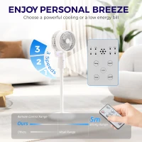 HOMCOM Pedestal Air Circulation Fan with Oscillating, Light Off, White(m-7)