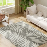 HOMCOM UV Resistant Indoor & Outdoor Area Rug, Easy-Cleaning Machine Washable Rug for Patio, Garden, Kitchen, Bathroom or Living Room, 170 x 120 cm, Grey(m-10)