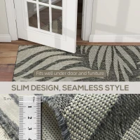 HOMCOM UV Resistant Indoor & Outdoor Area Rug, Easy-Cleaning Machine Washable Rug for Patio, Garden, Kitchen, Bathroom or Living Room, 170 x 120 cm, Grey(m-7)