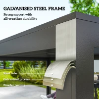 Outsunny Seven-Piece Minimal Metal Garden Dining Set, with Parasol Hole - Black(m-6)