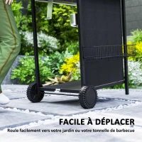 Outsunny Barbecue gaz 3+1 brûleurs en acier, puissance 9,5 kW, barbecue de jardin table latérale, 108 x 54 x 97 cm, noir(m-8)